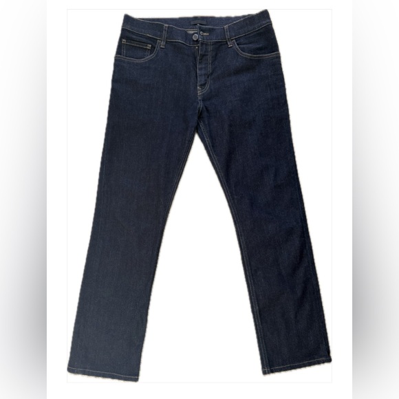 PRADA Dark Wash Mid High Rise Straight Leg Jeans Women Luxury Designer Denim 33 - Picture 7 of 17